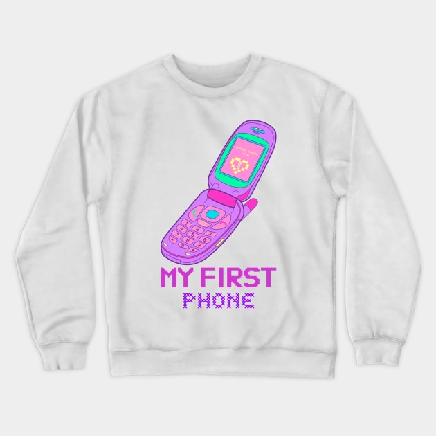 Your First Phone Retro Crewneck Sweatshirt by ForEngineer